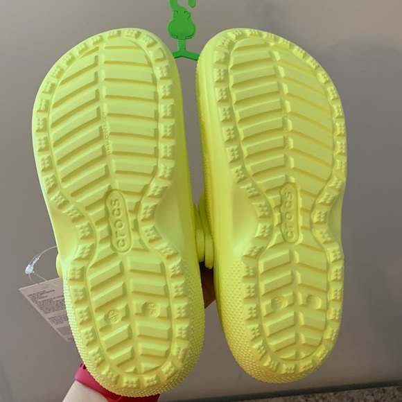 Neon Yellow Fur-Lined Crocs - Picture 4 of 11